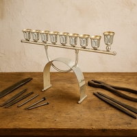 חנוכיה פנינה כסף טהור