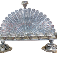 Back L pure silver menorah