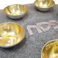 Basalt pure silver Passover bowl