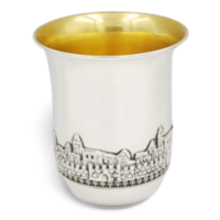 Russian Jerusalem Kiddush cup, pure silver