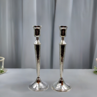 pure silver hammered traditional candlesticks