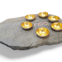 Basalt pure silver Passover bowl