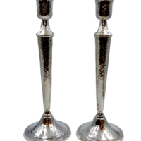 pure silver hammered traditional candlesticks