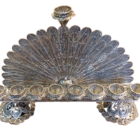Back L pure silver menorah
