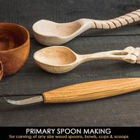 סכין גילוף מעוקלת רחבה יד שמאל, עם נדן עור BEAVERCRAFT SK4LS