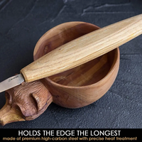 סכין גילוף מעוקלת רחבה יד שמאל, עם נדן עור BEAVERCRAFT SK4LS