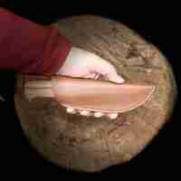 סכין בושקראפט אלחלד ידית עץ - BROSH KNIVES VT415