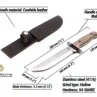 סכין בושקראפט עם נדן עור BEAVERCRAFT TLK1