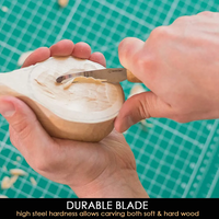 סכין גילוף מעוקלת רחבה יד שמאל, עם נדן עור BEAVERCRAFT SK4LS