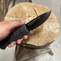 סכין בושקראפט מושחרת אלחלד - BROSH KNIVES VT411