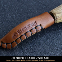 סכין גילוף מעוקלת רחבה יד שמאל, עם נדן עור BEAVERCRAFT SK4LS