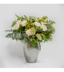White Rose Flower Arrangement in a Vase