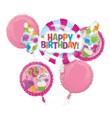 Pink Happy Birthday Balloon Bouquet