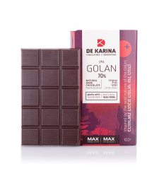 De Karina - 70% natural dark chocolate bar - salted caramel - Golan |  fur |  in the