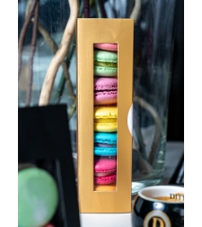 A case of 8 packeged macarons