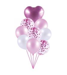 A bouquet of pink balloons