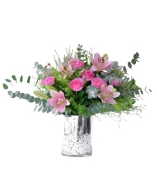 Lily and Rose Flower Arrangement
