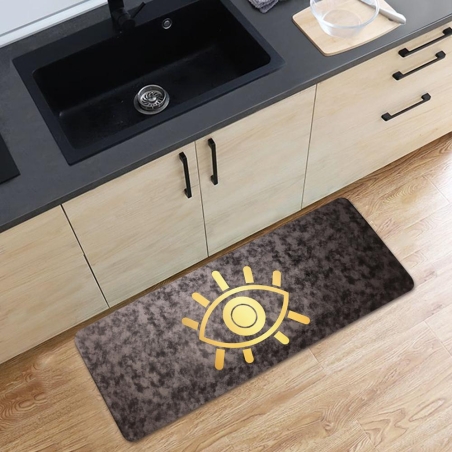 שטיח למטבח - בלי עין הרע - בצבע חום כתמים