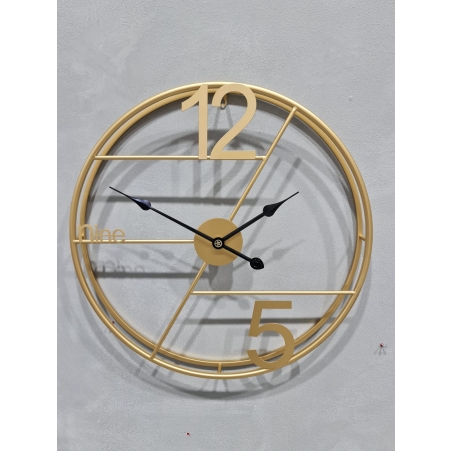 שעון - עגול זהב מספרים 12-5 - קוטר 60