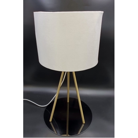 מנורת שולחן-לחדר אהיל לבן רגל מזוהבת