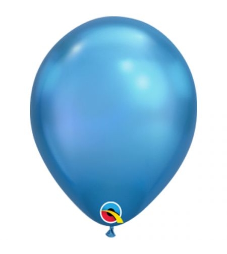 Helium balloon - chrome - blue
