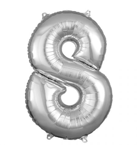 Digit Balloon - 8 - Silver