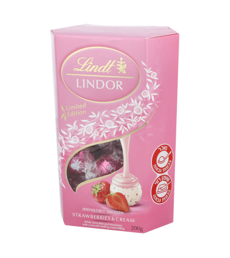 Lindor - white chocolate balls with strawberries and cream