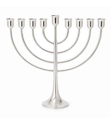 חנוכיה קשתות כסף טהור