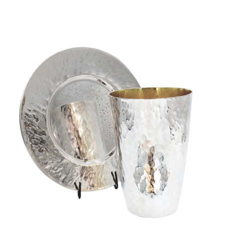 Kiddush set barrel hammer pure silver