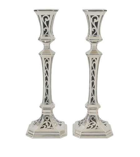 Paris L candlesticks sawn pure silver