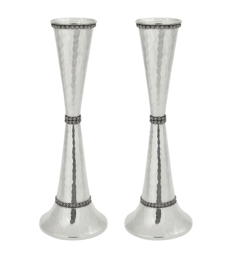 pure silver Gil hammer candlesticks 2 sizes