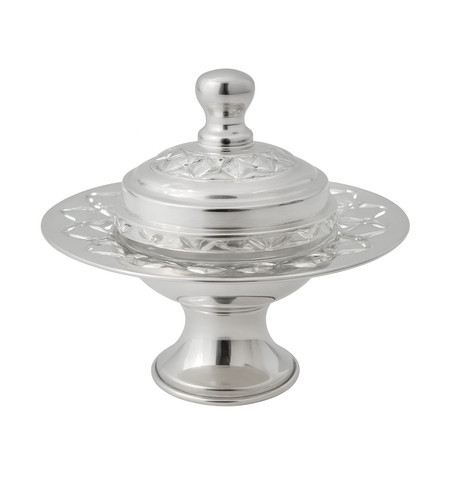 Honey dish X flower pure silver