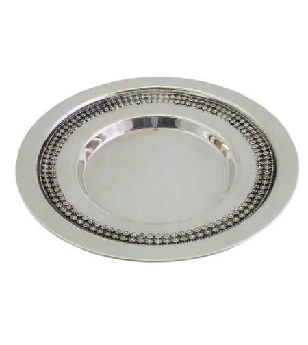 צלחת לגביע קידוש שושנים כסף טהור