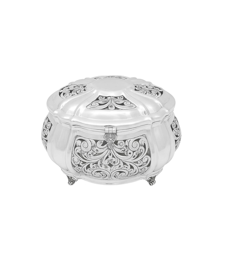 קופסאת אתרוג מנוסר כסף טהור