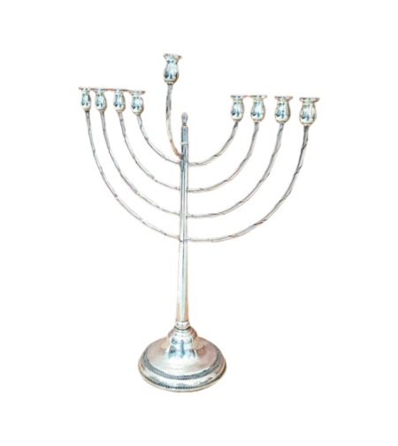 חנוכיה זיגזג XL כסף טהור