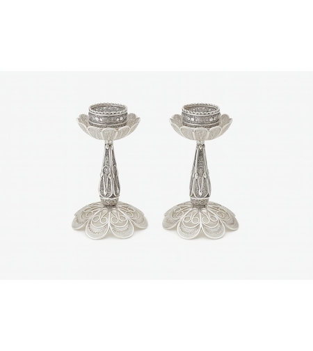 pure silver stand flower candlesticks