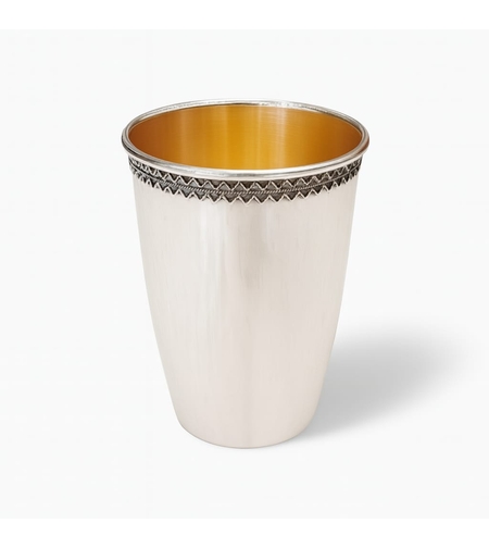 כוס קידוש חבית זיגזג כסף טהור