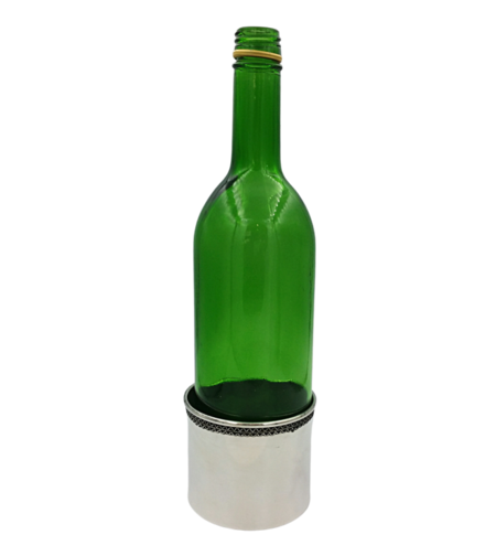 Pure silver zigzag wine bottle stand