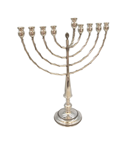 Pure silver bar mitzvah zigzag menorah