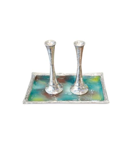 מגש ליקר / פמוטים זכוכית רומית