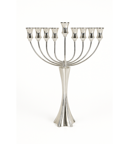 Pure silver star menorah