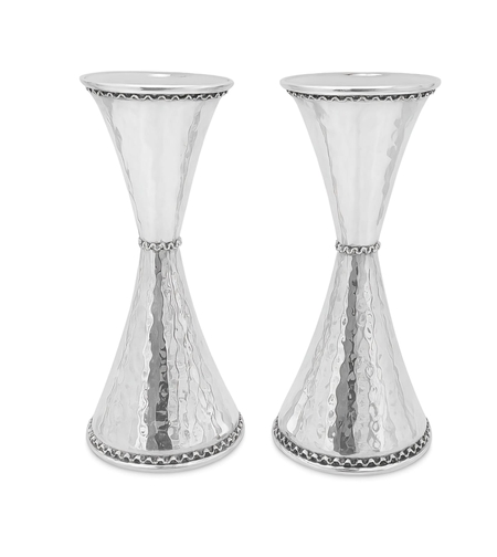 פמוטי מיני שעון חול פטיש כסף טהור