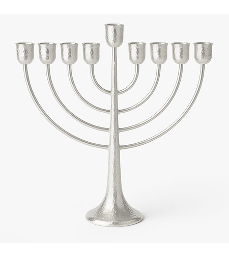 חנוכיה קשתות פטיש כסף טהור