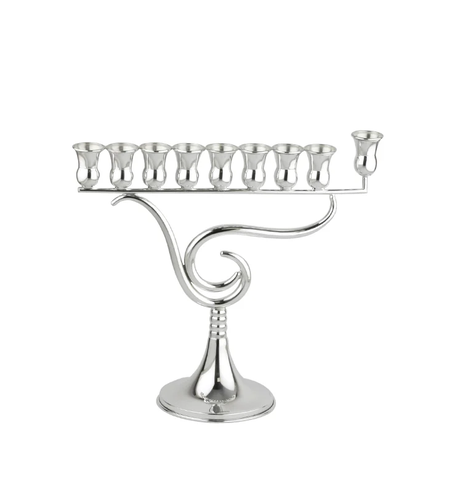 Pure silver menorah shofar