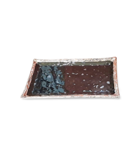 Black glass pint tray