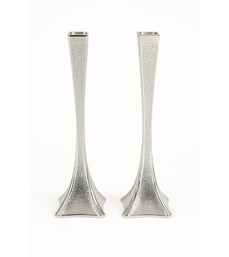 Pure silver Hammer Concave Prince Candlesticks