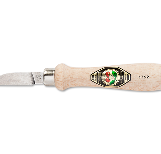 סכין גילוף, ידית עץ, להב ישר, גב מעוגל, 3362 קירשן גרמניה