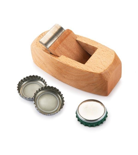 פותחן בקבוקים בצורת מקצועה, עץ בוק