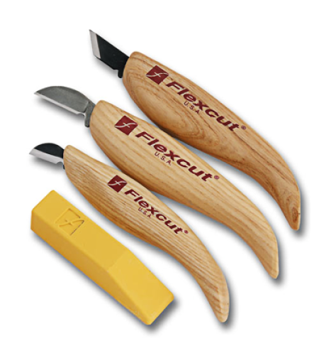 סט 3 סכינים לגילוף שבבי FLEXCUT KN115