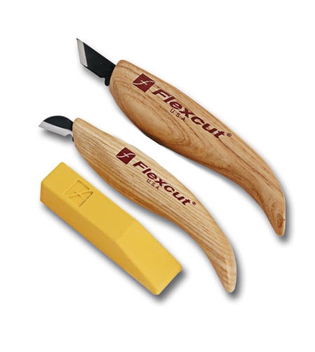 סט 2 סכינים לגילוף שבבי פלקסקאט